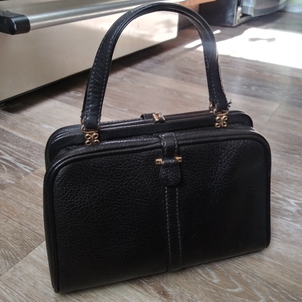 Henri Bendel RARE Vintage Framed Leather Doctor Bag Satchel Collectors